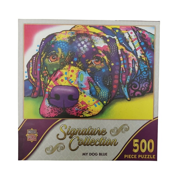 NEW!! Dean Russo "My Dog Blue" 500 Pc Puzzle Signature Collection MasterPieces - Picture 1 of 5